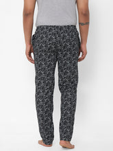 Men's Printed, Black, Cotton, Printed, Elasticated, Waistband, Pyjama  With Side Pockets